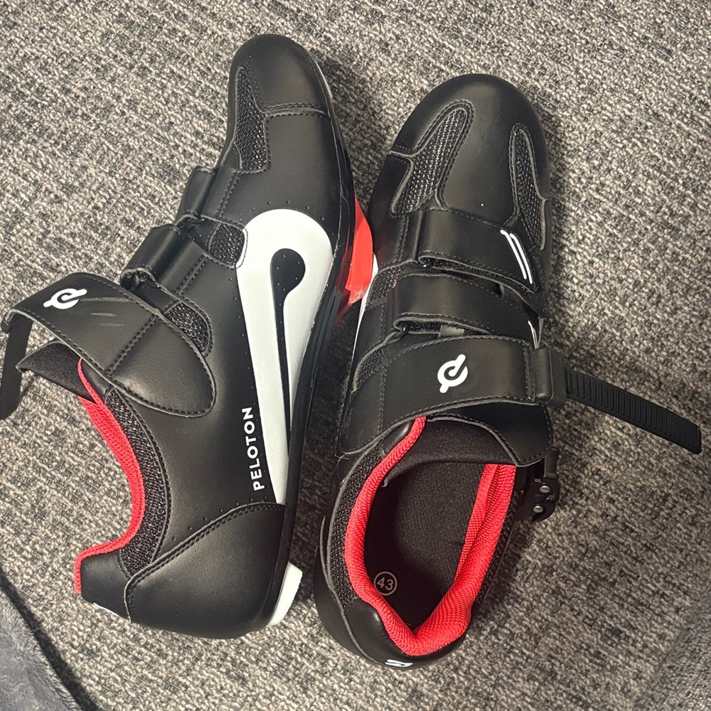Peloton Black and Red Cycling Shoes